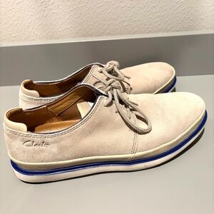Clarks Men's Bratton Lace Stone Combi Casual Shoe Dress Suede Sneaker Size 7.5